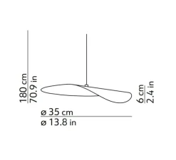 Accessoires, suspension feuille Flow, noir, pas de source lumineuse, Ø35cm, H6cm - Kdln
