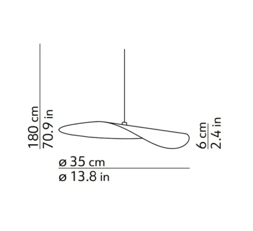 Accessoires, suspension feuille Flow, noir, pas de source lumineuse, Ø35cm, H6cm - Kdln