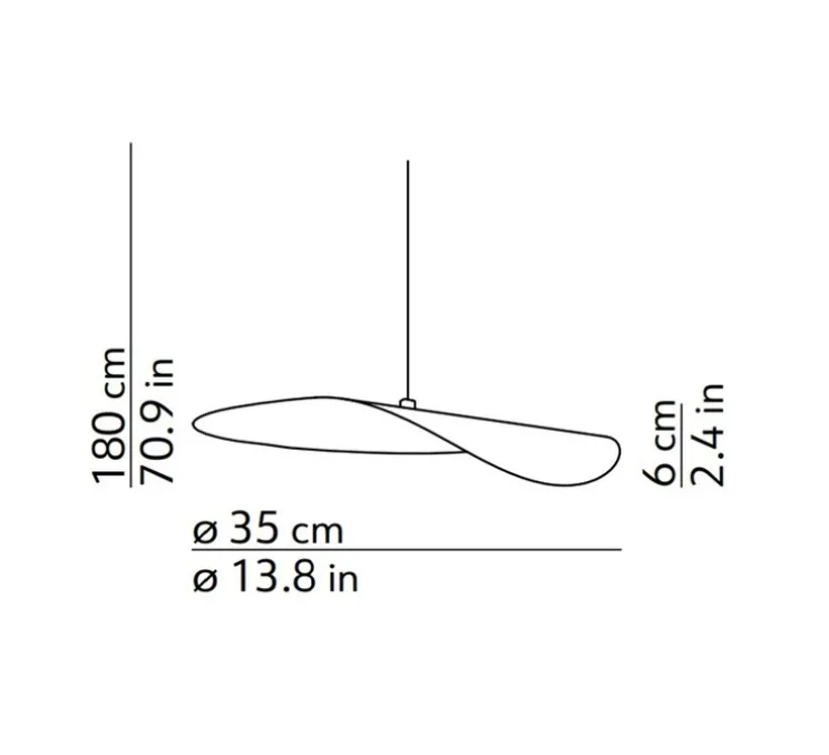 Accessoires, suspension feuille Flow, noir, pas de source lumineuse, Ø35cm, H6cm - Kdln