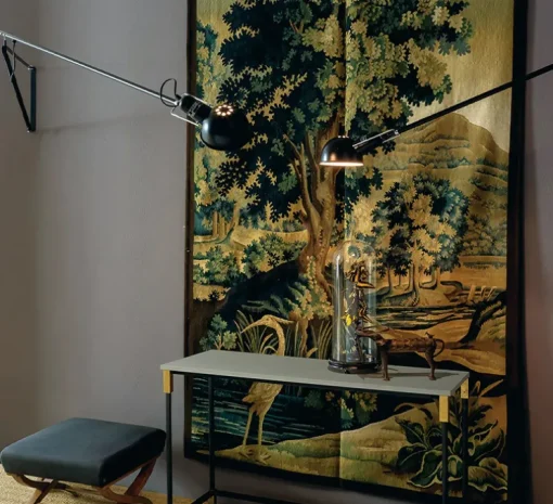 Applique à bras, orientable, 265, noir, L280cm, H35cm - Flos