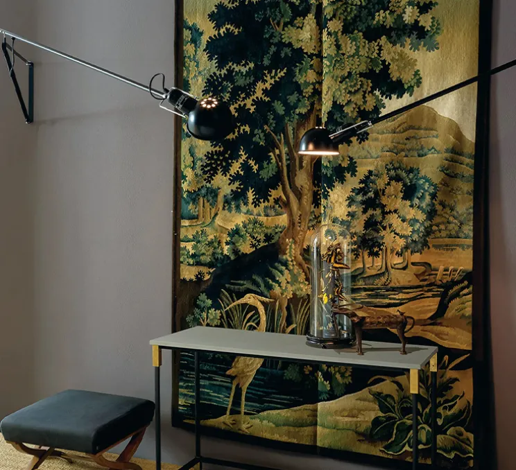 Applique à bras, orientable, 265, noir, L280cm, H35cm - Flos