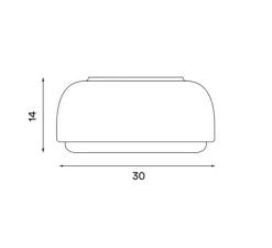 Applique , Plafonnier, Over Me, IP54, blanc, Ø30cm, H14cm - Northern