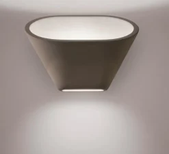 Applique, Aplomb, béton, brun, LED, 2700K, 1120lm, L30cm, H24cm - Foscarini