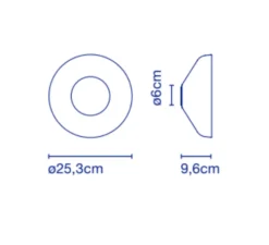 Applique, Aura Plus, transparent, LED, 2700K 700lm, Dimmable, Ø25,3cm, P9,5cm - MARSET