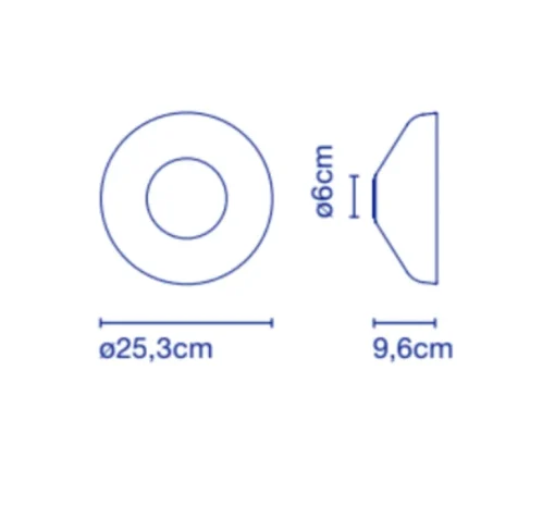 Applique, Aura Plus, transparent, LED, 2700K 700lm, Dimmable, Ø25,3cm, P9,5cm - MARSET