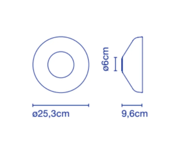Applique, Aura Plus, transparent, LED, 2700K 700lm, Dimmable, Ø25,3cm, P9,5cm - MARSET