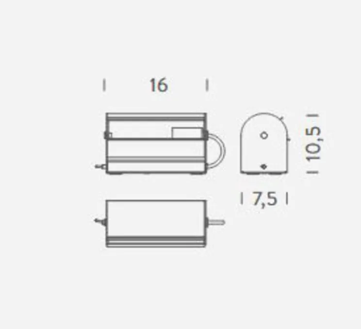 Applique, cylindrique petite, Charlotte Perriand, bleu, L16cm, H7,5cm - Nemo lighting