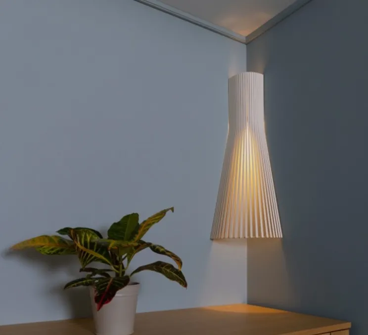 Applique d'angle, Secto 4236, bouleau, sans câble, Ø26cm, H60cm - Secto Design