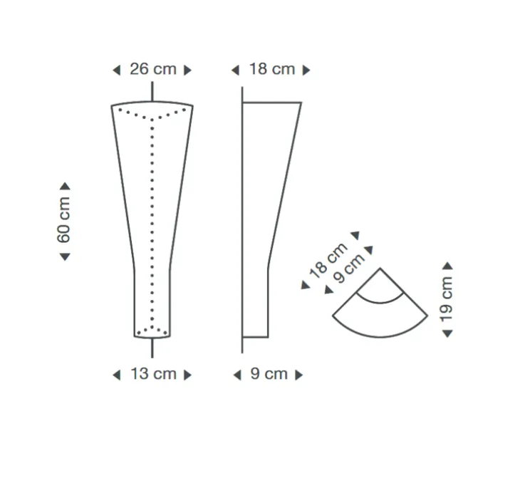 Applique d'angle, Secto 4236, bouleau, sans câble, Ø26cm, H60cm - Secto Design