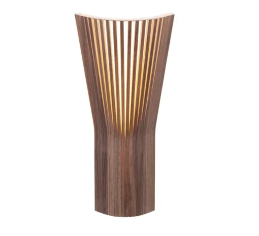 Applique d'angle, Secto 4237 Small , Noyer, sans câble, Ø21cm, H45cm - Secto Design