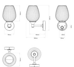 Applique de salle de bain, Liberty, chrome poli, IP44, L12,4cm, H23,5cm - Astro