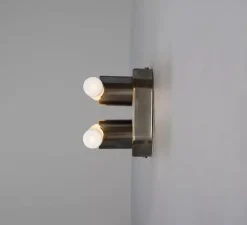 Applique de salle de bain, Valencia Double, laiton antique, L8,5cm, H16cm - Mullan Lighting