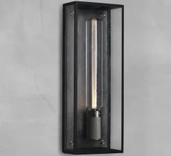 Applique de salle de bain, Caged wet, large, métal noir, IP44, L18cm, H48,8cm - Buster & Punch