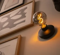 Applique de salle de bain, Bee, noir fumé, IP65, Ø12cm, H18cm - Humble