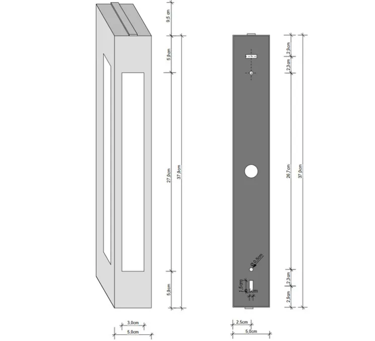 Applique de salle de bain, Bloc 37, nickel, IP44, L5cm, H37cm - Decor Walther