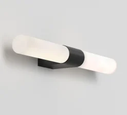 Applique de salle de bain, Padova, noir mat, IP44, L14,5cm, H30,1cm - Astro