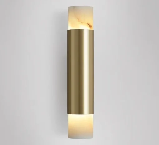 Applique de salle de bain, Roma Tall , laiton et albâtre, IP44, LED, 2700K, L5,4cm, H8,5cm - CTO lighting