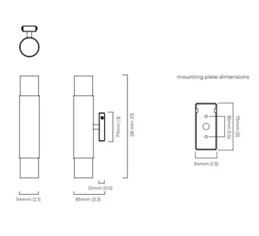 Applique de salle de bain, Roma Tall , laiton et albâtre, IP44, LED, 2700K, L5,4cm, H8,5cm - CTO lighting