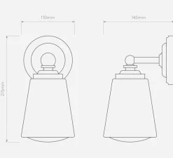 Applique de salle de bain, Anton, noir mat, IP44, L11cm, H21,5cm - Astro