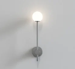 Applique de salle de bain, Orb single, chrome poli, IP44, L8cm, H38cm - Astro