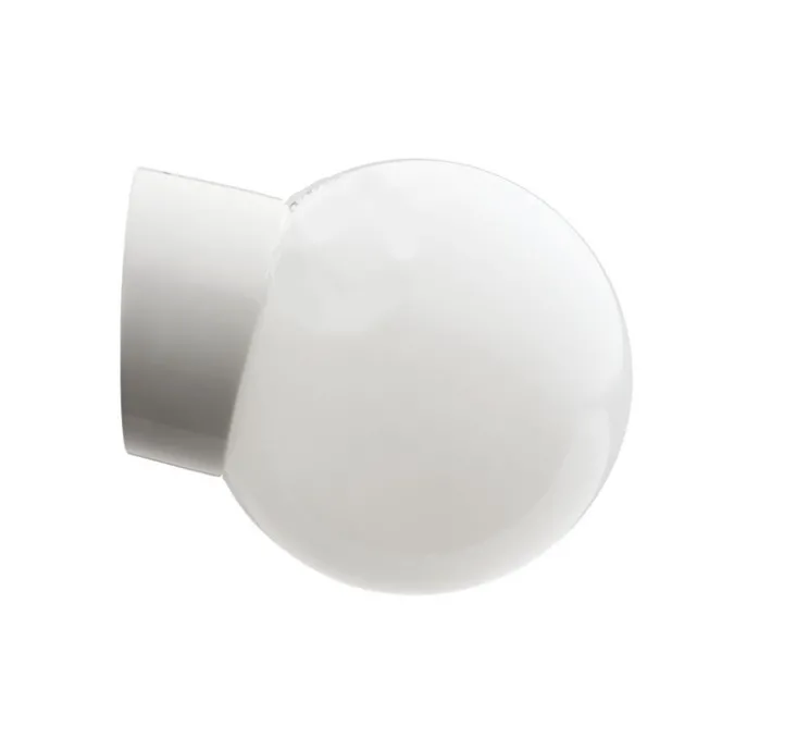 Applique de salle de bain, Light.O.016, blanc, avec Glass006, Ø10cm, P17,5cm, IP54 - Zangra