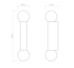 Applique de salle de bain, Ortona Twin, chrome poli, IP44, L9cm, H38,5cm - Astro