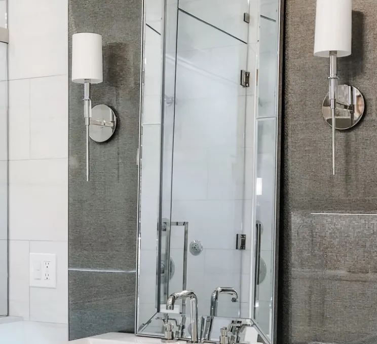 Applique de salle de bain, Amherst, nickel poli, IP44, L12.7cm, H47,6cm - Hudson Valley Lighting