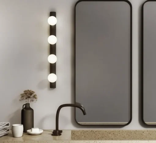 Applique de salle de bain, cabaret 4 II, noir mat, IP44, L55cm, H6,5cm - Astro
