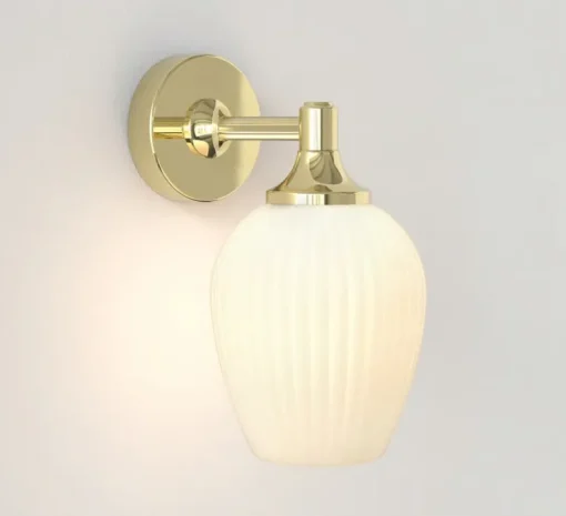 Applique de salle de bain, Liberty, laiton poli, IP44, L12,4cm, H23,5cm - Astro