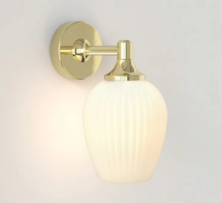 Applique de salle de bain, Liberty, laiton poli, IP44, L12,4cm, H23,5cm - Astro