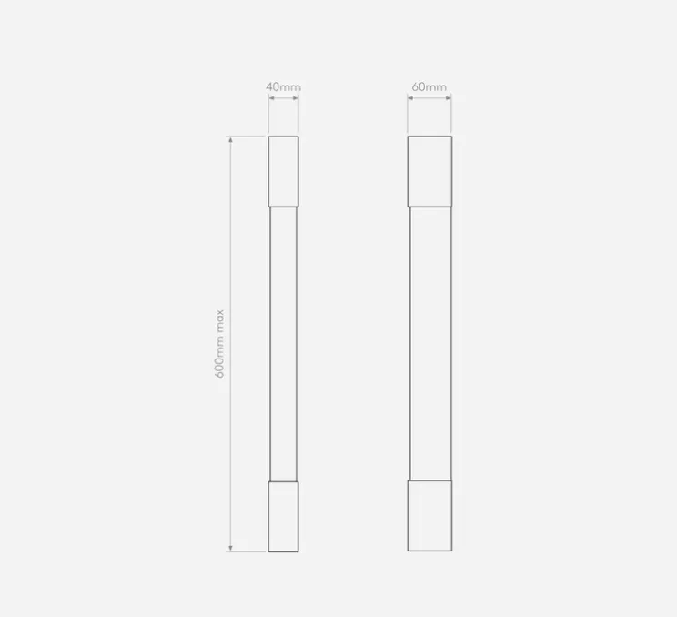 Applique de salle de bain, Palermo 600 LED, noir mat, IP44, LED, 3000K, 346lm, L60cm, H60cm - Astro Lighting