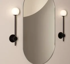 Applique de salle de bain, Orb single, noir mat, IP44, L8cm, H38cm - Astro