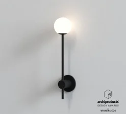 Applique de salle de bain, Orb single, noir mat, IP44, L8cm, H38cm - Astro