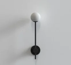 Applique de salle de bain, Orb single, noir mat, IP44, L8cm, H38cm - Astro