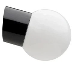 Applique de salle de bain ou extérieur, Light.o.005, avec glass003, blanc & noir, IP54, Ø12,5cm, P16,4cm - Zangra