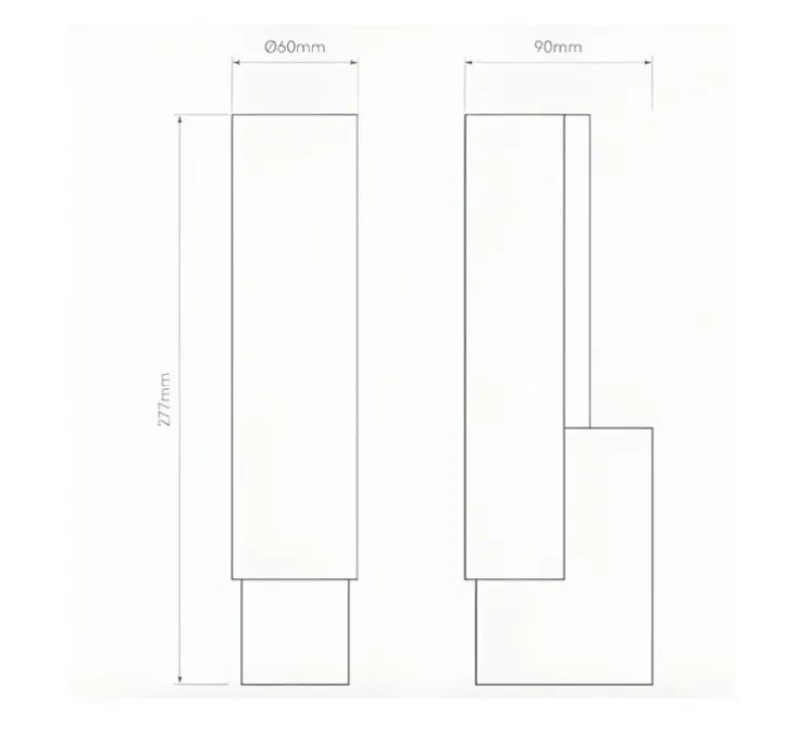 Applique de salle de bain, Kyoto, noir mat, IP44, LED, 2700K, 291lm, L6cm, H27,7cm - Astro Lighting