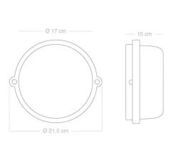 Applique de salle de bain, light.o.127.b.001, noir, IP54, L17cm, H17cm - Zangra