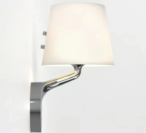 Applique de salle de bain, Millie, chrome poli, blanc, IP44, L16cm, H27,6cm - Astro