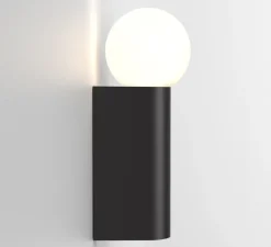 Applique de salle de bain, Ortona Single, noir mat, IP44, L9cm, H24,3cm - Astro