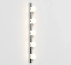 Applique de salle de bain, Cabaret 5 II, chrome poli, IP44, L70cm, H6,5cm - Astro