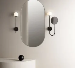 Applique de salle de bain, miroir, Orb, noir mat, IP44, L21cm, H43,4cm - Astro Lighting