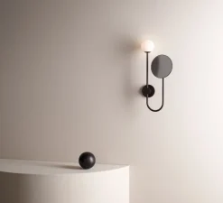 Applique de salle de bain, miroir, Orb, noir mat, IP44, L21cm, H43,4cm - Astro Lighting