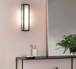 Applique de salle de bain, Salerno LED 350, noir texturé, IP44, LED, 3000K, 448lm, Ø8cm, H35cm - Astro