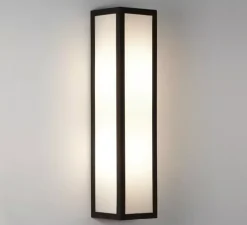 Applique de salle de bain, Salerno LED 350, noir texturé, IP44, LED, 3000K, 448lm, Ø8cm, H35cm - Astro