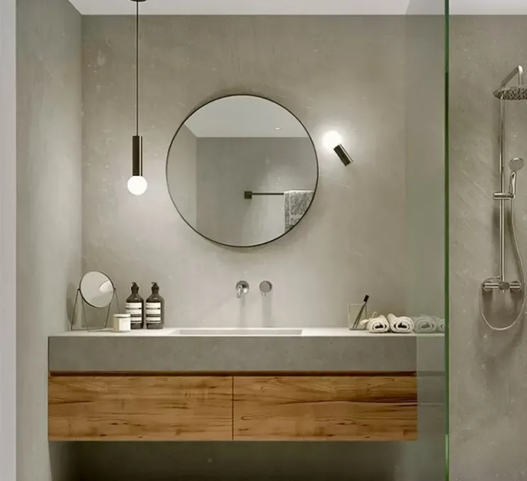 Applique de salle de bain, Mist simple, noir, IP44, Ø10cm, H20cm - LEDs C4