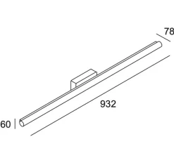 Applique de salle de bain, Toilet Slim, chrome, IP44, LED, 3000k, 2431 lm, L93,2cm, H6cm - LEDs C4
