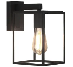 Applique d'extérieur, Box Lantern 270, noir, IP23, L16cm, H27cm - Astro