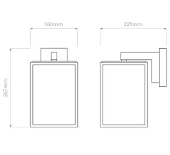 Applique d'extérieur, Box Lantern 270, noir, IP23, L16cm, H27cm - Astro