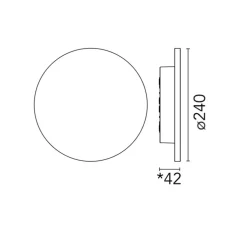 Applique d'extérieur, Camouflage 240, primer, IP65, LED, 2700K, 773lm, Ø24cm, P4,2cm - Flos