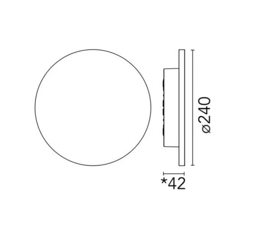 Applique d'extérieur, Camouflage 240, primer, IP65, LED, 2700K, 773lm, Ø24cm, P4,2cm - Flos